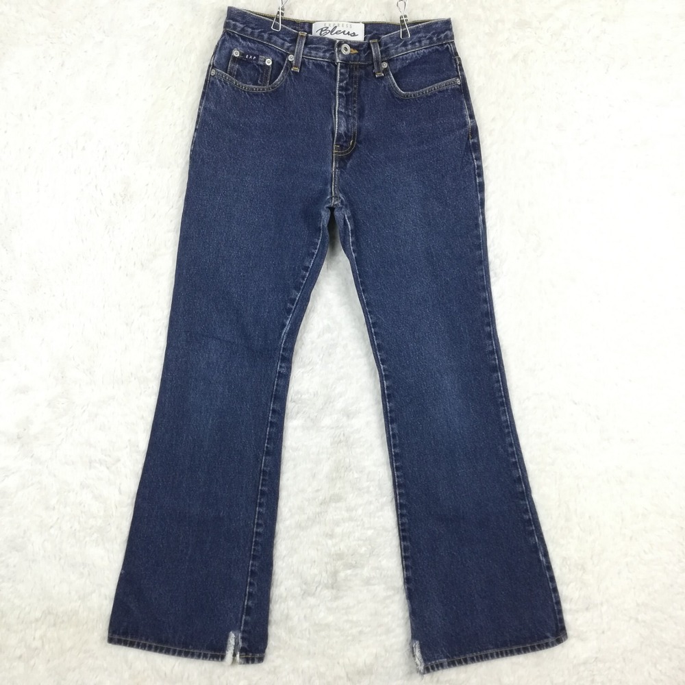 Express Bleus Womens Jeans Flare Blue Denim Dark Indigo Western Heavy Duty 8